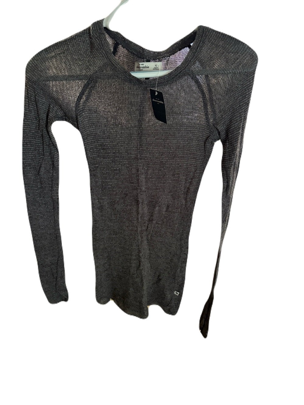 abercrombie kids Gray Lightweight Long-Sleeve Knit Top